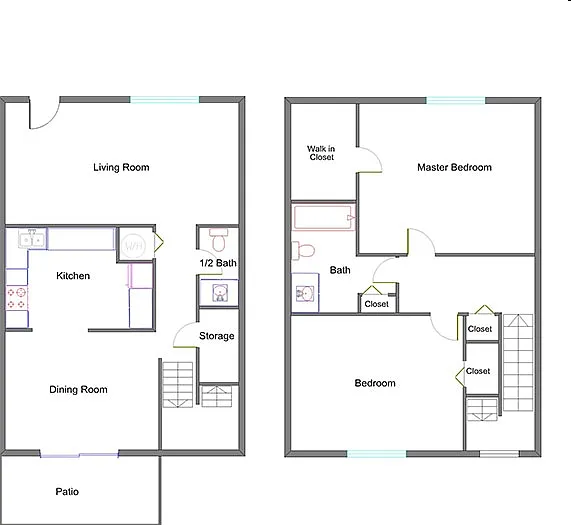 2 Bedroom | 1.5 Bath | 1,160 sqft 2 Bedroom | 1.5 Bath | 1,160 sqft