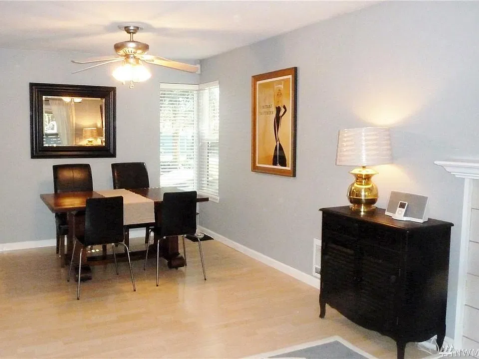 Dining room with a lot of natural light from the many windows