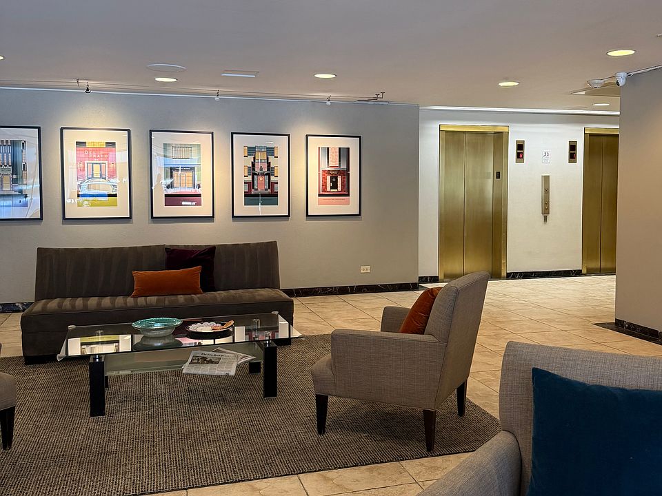 Lobby with 2 elevators