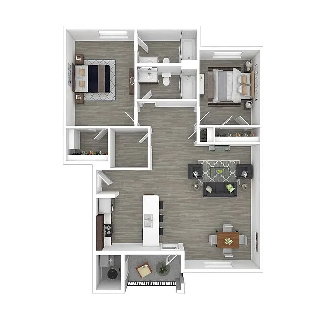 Floor plan P1-2x2-1167-Upgraded