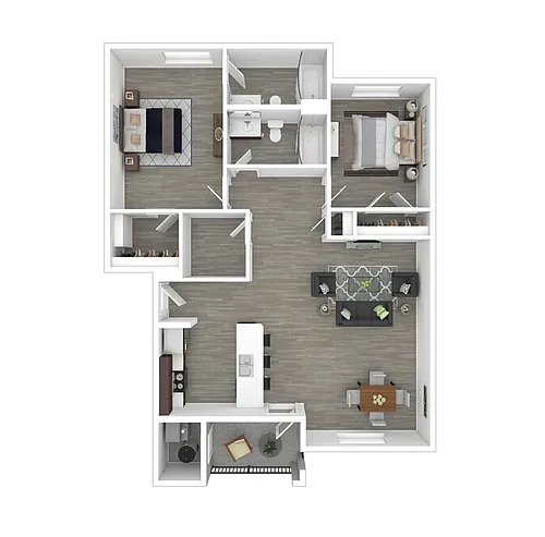 Floor plan P1-2x2-1167-Upgraded