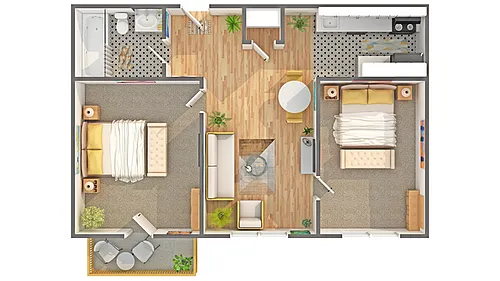 Floor plan Meredith Two Bedroom