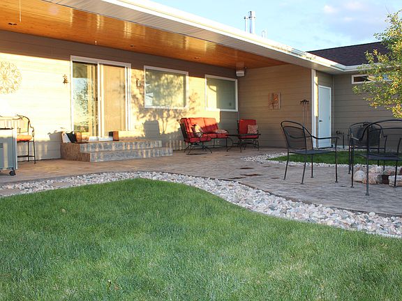 Stamped concrete & Fire pit