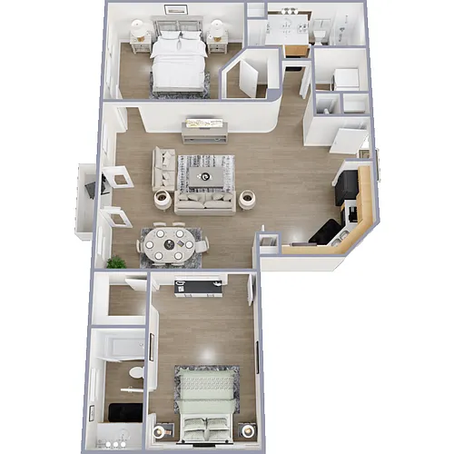 Floor plan 2 Bed 2 Bath J