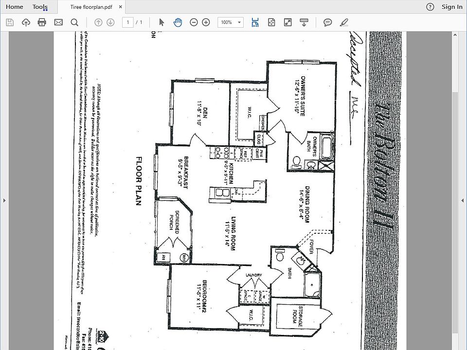 Floor Plan from builder