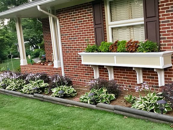Window boxes & landscaping.