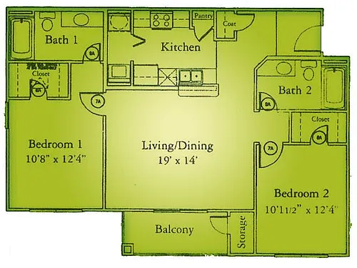 Floor plan B2 2X2