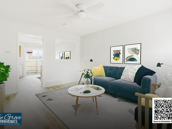 featuring a modern kitchen and a spacious living room perfect for relaxing or entertaining