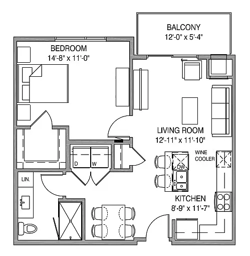 Floor plan One-Bedroom