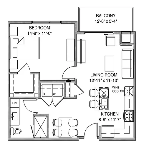 Floor plan One-Bedroom