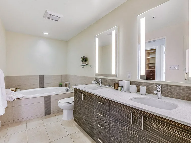 Heated master bathroom floors and an oversized tub complete your master bathroom