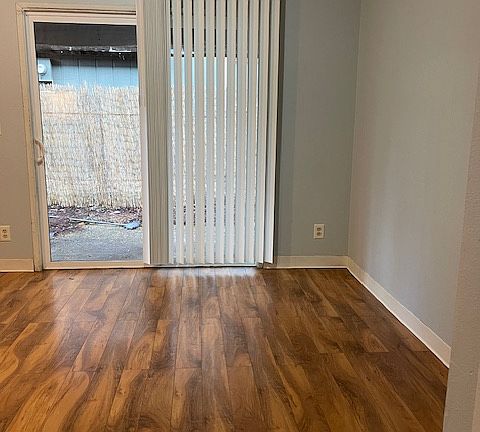 Dining area with slider to private back patio