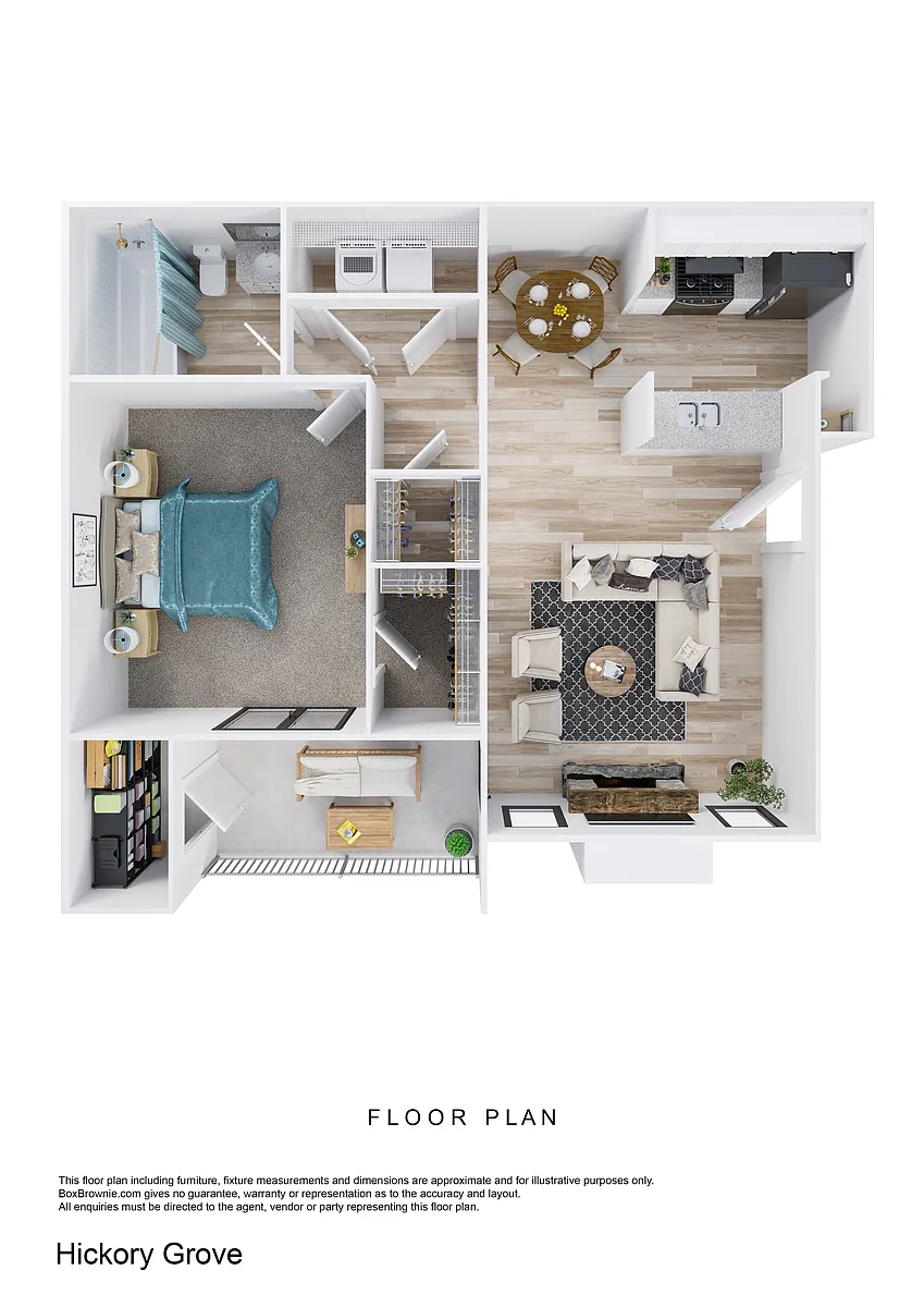 Floor plan 1 Bedroom, 1 Bathroom