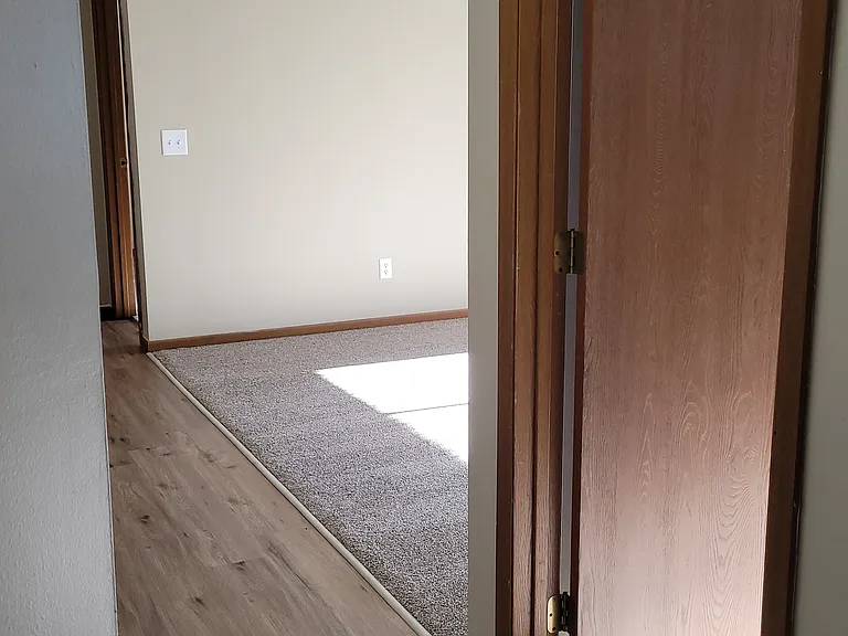 Hallway to bedroom and living room