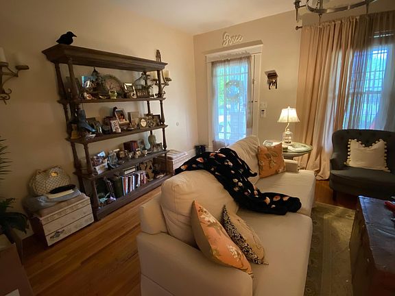 Front door and living room