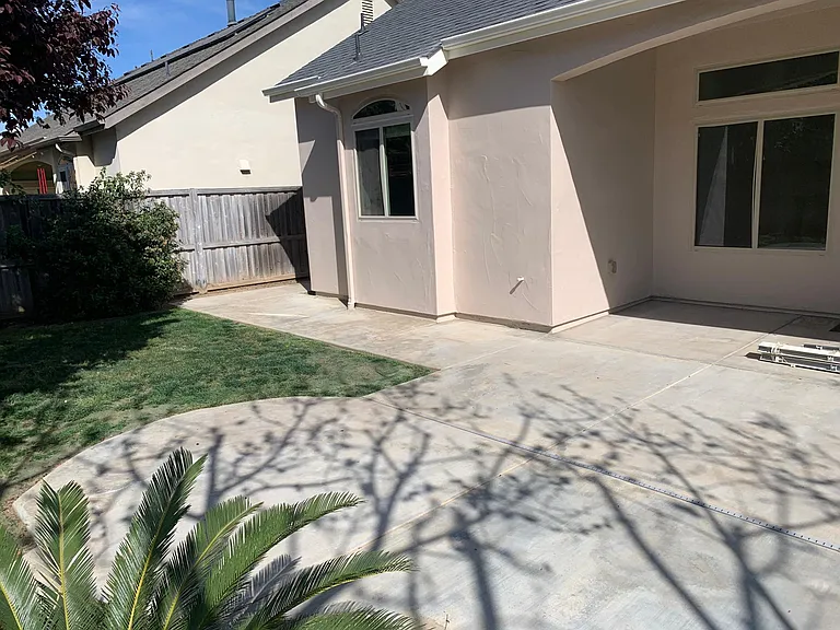 Back yard freshly re-seeded in areas, but it will come back beautifully!