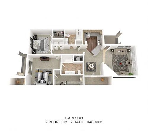 Floor plan Two Bedroom 2 Bath