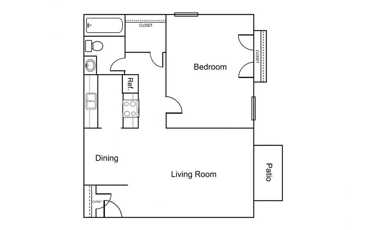 Floor plan 1 bedroom