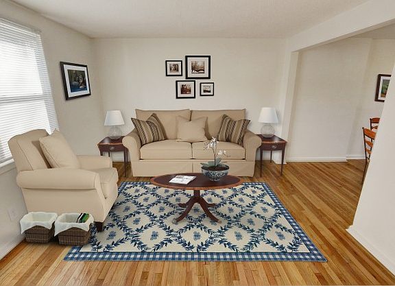 Living Room of The Albany and The Capital *Virtually staged