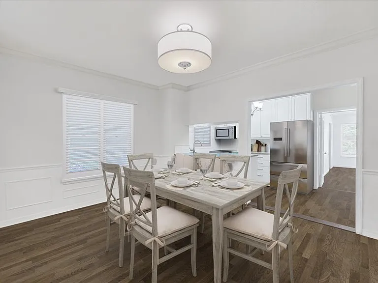 Dining Room with Rendered Dining Table & Chairs