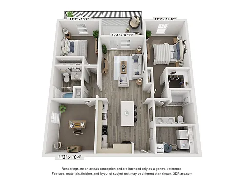 Floor plan B2D + Den