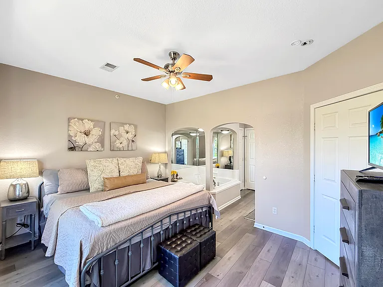 Master bedroom with 2 person hot tub