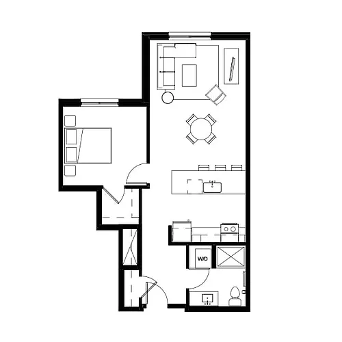Floor plan One Bed 23