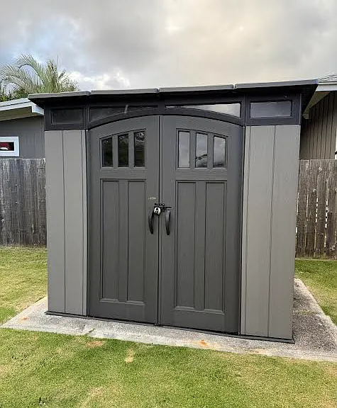 Outdoor shed in the backyard.