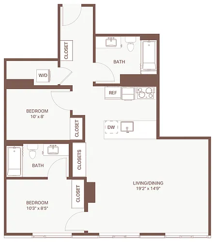 Floor plan 2x2 E13 Olympic
