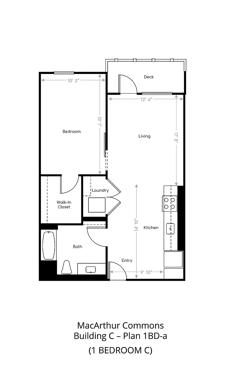 Floor plan 1 Bedroom C