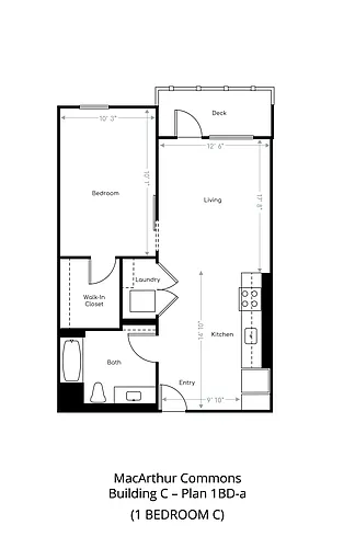 Floor plan 1 Bedroom C