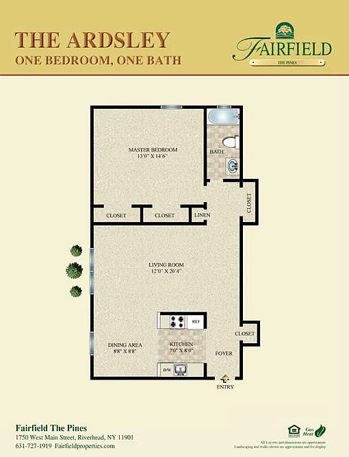 Floor plan The Ardsley One Bedroom