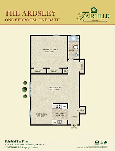 Floor plan The Ardsley One Bedroom