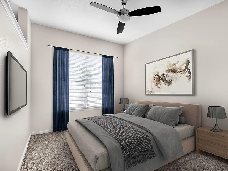 Wake up refreshed in a peaceful bedroom.