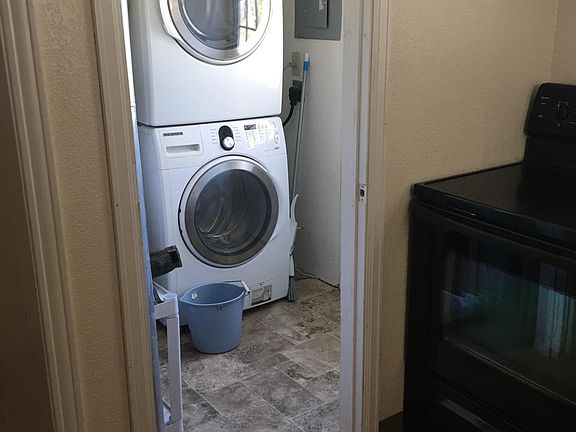 Laundry area at back door
