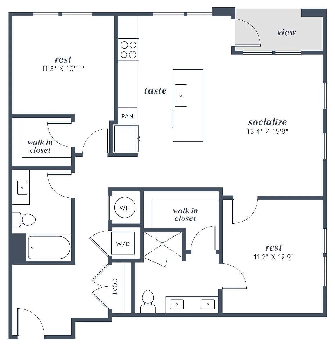 Floor plan 2x2 B5 + Study