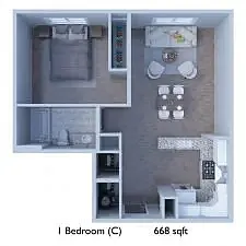 Floor plan 1 BD C