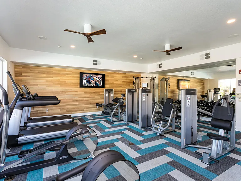State of the art fitness center at Ascent at the Galleria in Roseville, California