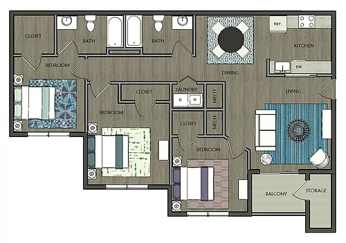 Floor plan The Waterford 3 Bedroom