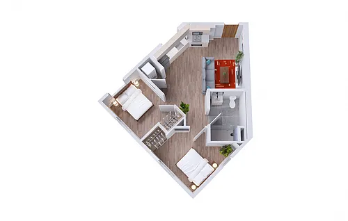 Floor plan 2C - Two Bedrooms