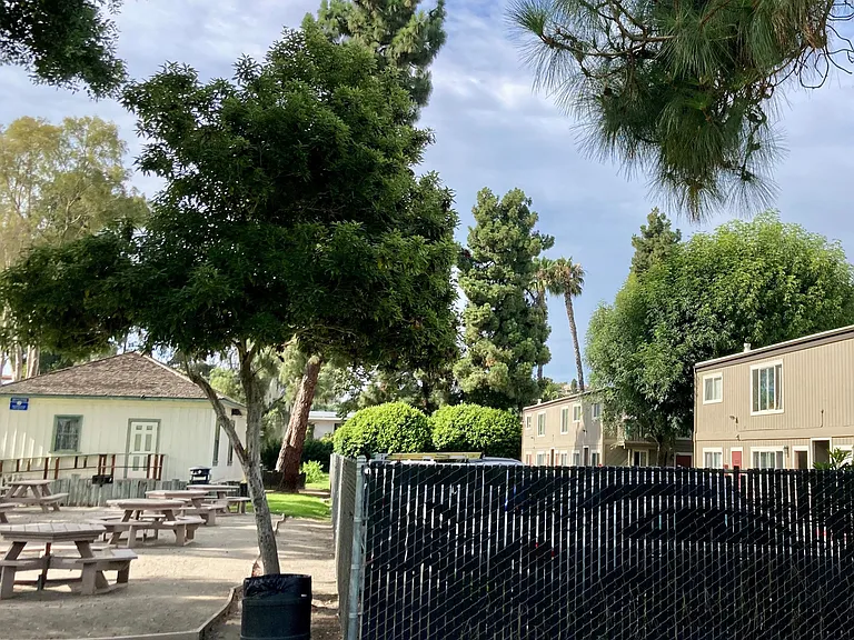 La Colonia Park picnic area just outside of Solana Park Apartments in Solana Beach, California.