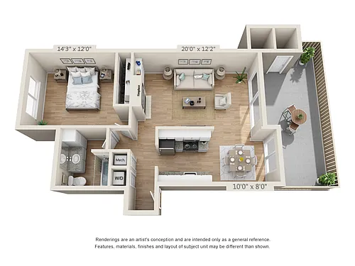 Floor plan One Bedroom C