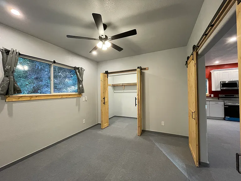 Bedroom with huge walk in closet