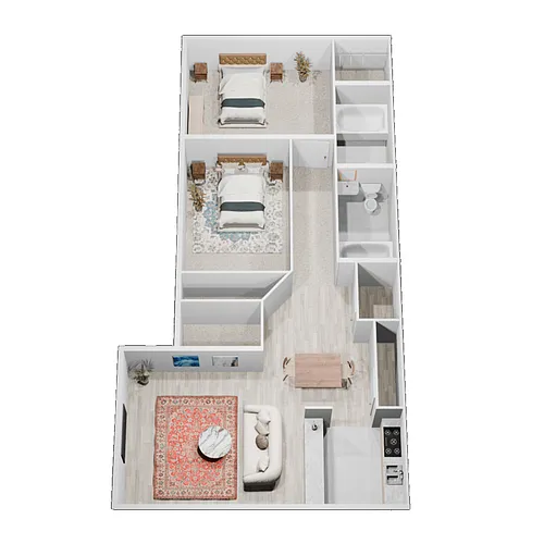 Floor plan 2 Bed 2 Bath