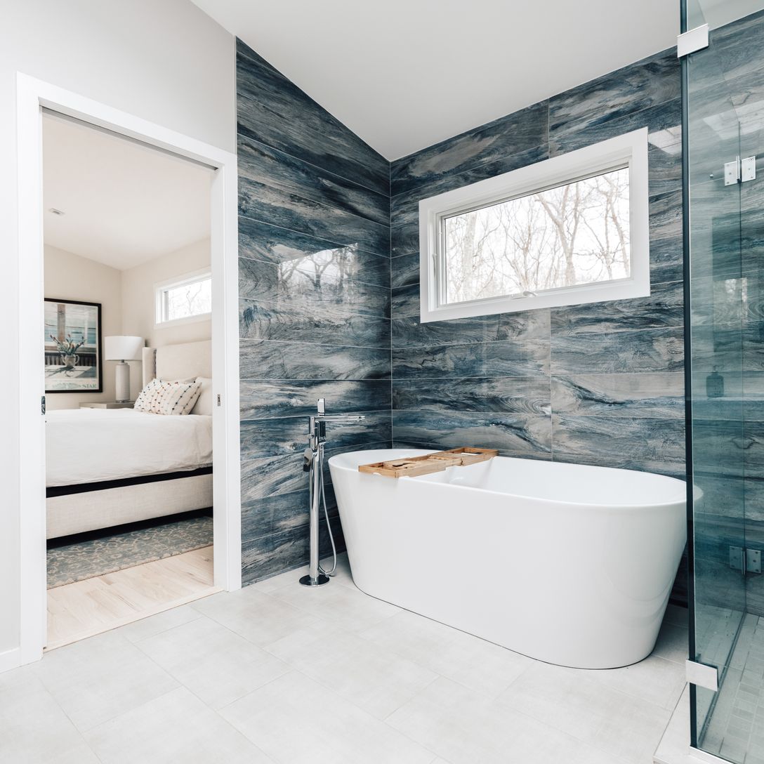  Primary bathroom with heated floors,bluetooth speakers,soaking tub