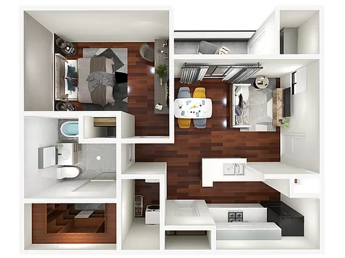 Floor plan 1 Bedroom 1 Bath