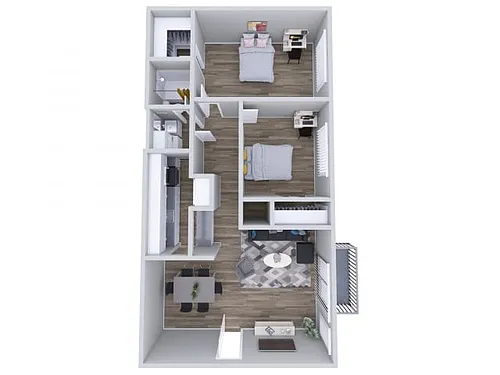 Floor plan Two Bedroom/One Bath