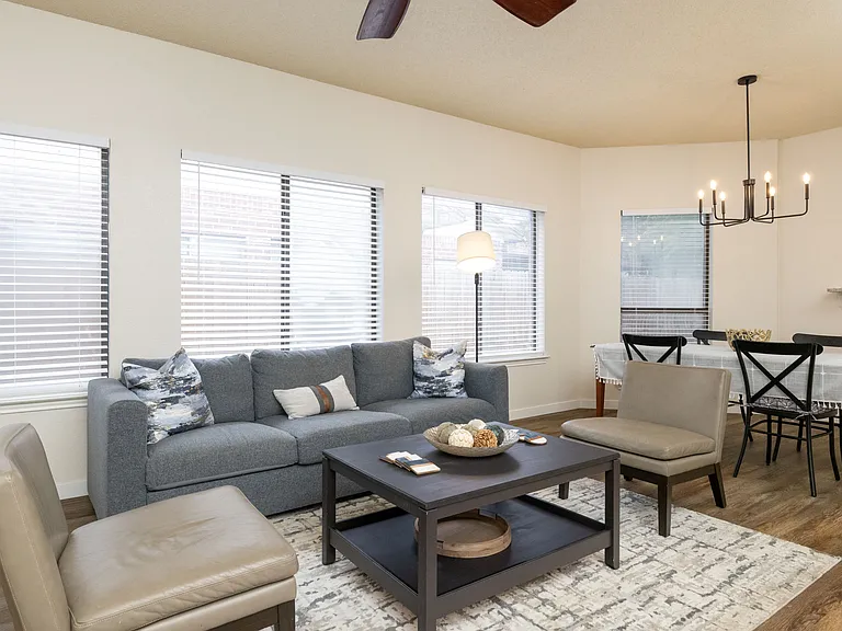 Spacious living room right next to the dining area