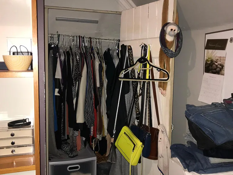 Closet space in upstairs rear bedroom