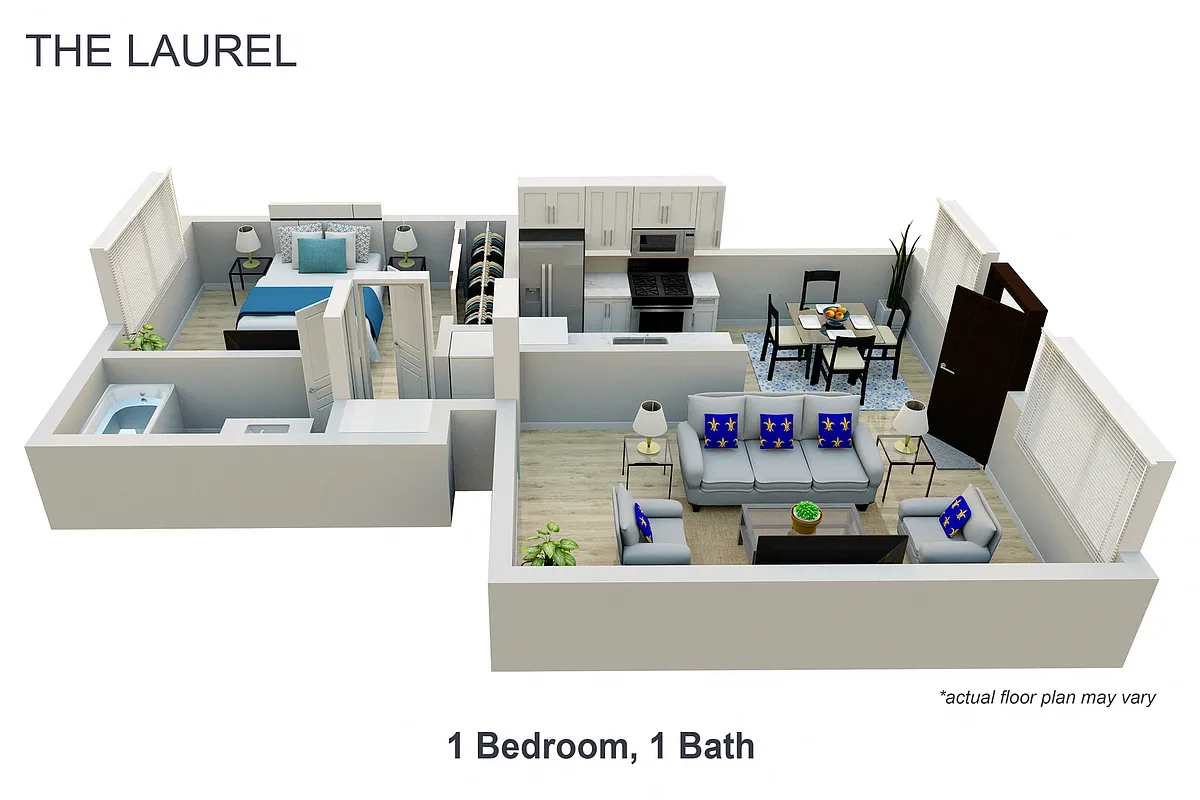 Floor plan 1 Bed 1 Bath